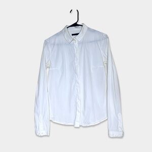 THE ROW Blouse Size 4 Ivory Button Down Long Sleeve Pre-Owned